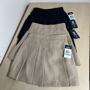 Lot of 4 New Izod Schoolwear Girls Khaki & Navy Uniform Skorts! - Sz 8 Reg